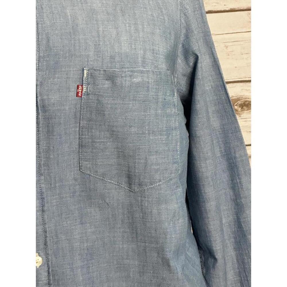 Levi's classic light blue cotton chambray Boyfriend Fit button-up shirt Size 2X - Picture 3 of 9